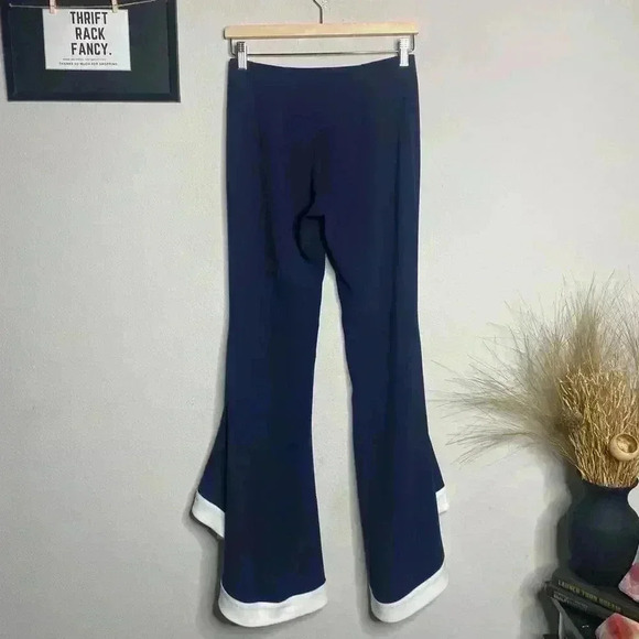 Galvan London Pants Flare Ruffle Hem Pull On Trouser Pants Blue Size 2 - Picture 5 of 10